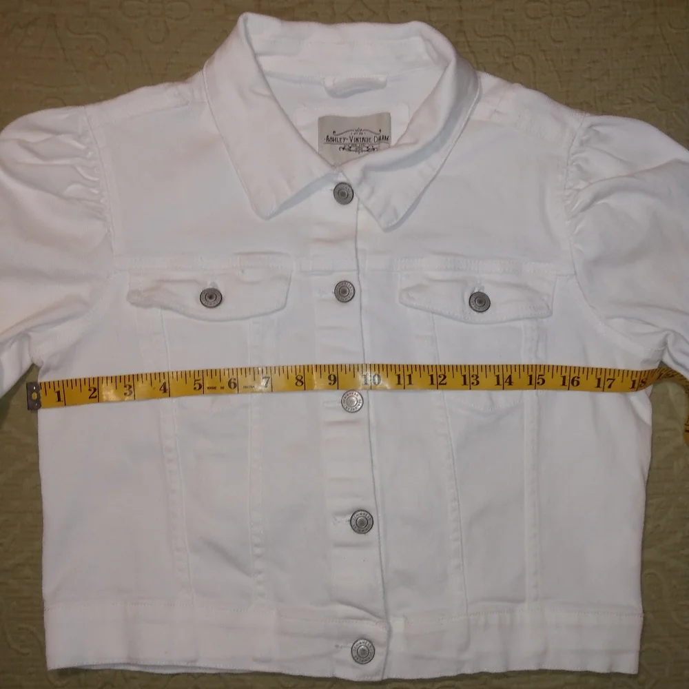 🛍️ Ashley Vintage Charm Designer Stretch Denim Jacket 🧥 (M) - Picture 7 of 10